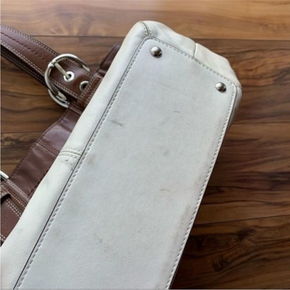 Coach Brown and Cream SoHo Leather Tote Bag - Picture 5 of 11
